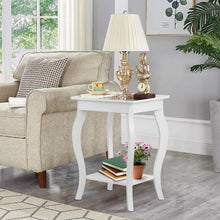 Load image into Gallery viewer, Stylish Nightstand End Table in White Wood Finish - Set of 2