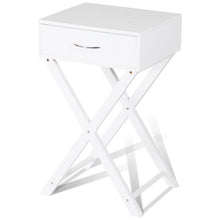 Load image into Gallery viewer, X-Shape 1 Drawer Nightstand End Side Table Storage in White