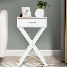 Load image into Gallery viewer, X-Shape 1 Drawer Nightstand End Side Table Storage in White