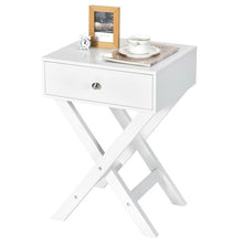 Load image into Gallery viewer, X-Shape 1 Drawer Nightstand End/Side Table Storage in White