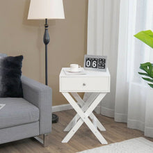 Load image into Gallery viewer, X-Shape 1 Drawer Nightstand End/Side Table Storage in White