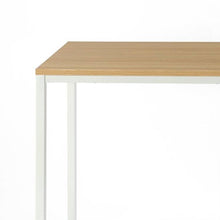 Load image into Gallery viewer, Modern Home Office Desk with White Metal Frame and Wood Table Top
