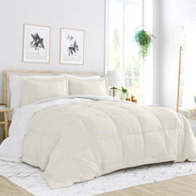 Load image into Gallery viewer, Full/Queen size 3-Piece Microfiber Reversible Comforter Set in White and Cream