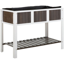 Load image into Gallery viewer, White Wooden 2 Level Elevated Raised Garden Planter Bed