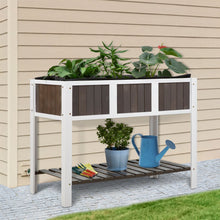 Load image into Gallery viewer, White Wooden 2 Level Elevated Raised Garden Planter Bed