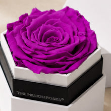 Load image into Gallery viewer, One in a Million™ White Hexagon Box | Bright Purple Rose