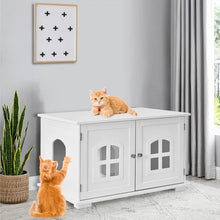 Load image into Gallery viewer, White  Modern Large Ventilated Private Divider Cat Litter Box