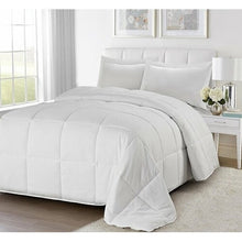 Load image into Gallery viewer, King/Cal King Traditional Microfiber Reversible 3 Piece Comforter Set in White