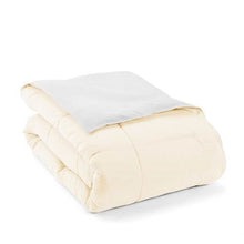 Load image into Gallery viewer, King/Cal King 3-Piece Microfiber Reversible Comforter Set in White and Cream
