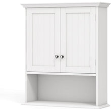 Load image into Gallery viewer, Wall Mounted Bathroom Medicine Cabinet with Open Storage Shelf in White