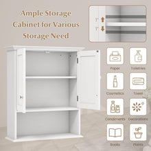Load image into Gallery viewer, Wall Mounted Bathroom Medicine Cabinet with Open Storage Shelf in White