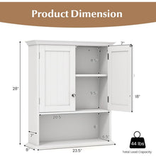 Load image into Gallery viewer, Wall Mounted Bathroom Medicine Cabinet with Open Storage Shelf in White
