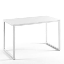 Load image into Gallery viewer, Modern Home Office Desk with White Metal Frame and Wood Top
