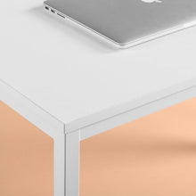 Load image into Gallery viewer, Modern Home Office Desk with White Metal Frame and Wood Top