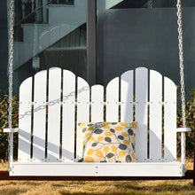 Load image into Gallery viewer, White Solid Wood 2-Seater Hanging Patio Porch Swing
