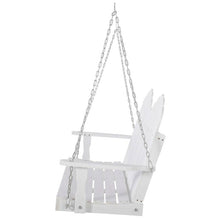 Load image into Gallery viewer, White Solid Wood 2-Seater Hanging Patio Porch Swing