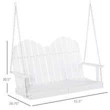 Load image into Gallery viewer, White Solid Wood 2-Seater Hanging Patio Porch Swing