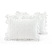 Load image into Gallery viewer, Full/Queen Lightweight White Ruffle Reversible Oversized 3 Piece Quilt Set