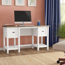 Load image into Gallery viewer, FarmHouse White Oak Top 2 Drawer Office Writing Desk - Made In USA