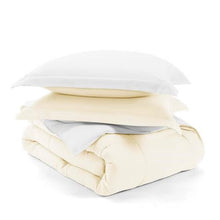 Load image into Gallery viewer, Twin/Twin XL 2-Piece Microfiber Reversible Comforter Set in White and Cream