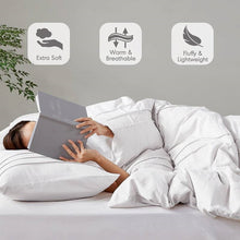Load image into Gallery viewer, Twin/Twin XL Microfiber Pleated Soft Washed Comforter Set White