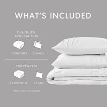 Load image into Gallery viewer, Twin/Twin XL Microfiber Pleated Soft Washed Comforter Set White