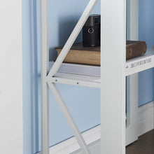 Load image into Gallery viewer, Corner Computer Desk with Keyboard Tray Storage Shelves in White
