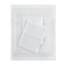 Load image into Gallery viewer, Twin Size 4-Piece Cotton Blend Jersey Sheet Set in White