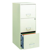 Load image into Gallery viewer, White Metal 3-Drawer Vertical File Cabinet with 2 Locking Drawers