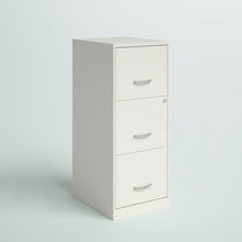 Load image into Gallery viewer, White Metal 3-Drawer Vertical File Cabinet with 2 Locking Drawers