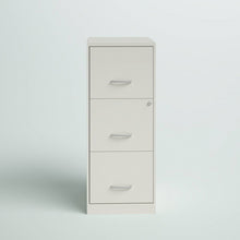 Load image into Gallery viewer, White Metal 3-Drawer Vertical File Cabinet with 2 Locking Drawers