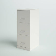 Load image into Gallery viewer, White Metal 3-Drawer Vertical File Cabinet with 2 Locking Drawers