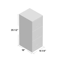 Load image into Gallery viewer, White Metal 3-Drawer Vertical File Cabinet with 2 Locking Drawers