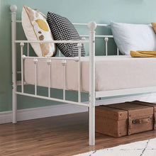 Load image into Gallery viewer, Twin size Farmhouse Daybed Frame in White Metal Finish
