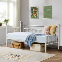 Load image into Gallery viewer, Twin size Farmhouse Daybed Frame in White Metal Finish