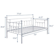 Load image into Gallery viewer, Twin size Farmhouse Daybed Frame in White Metal Finish