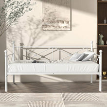 Load image into Gallery viewer, Twin size Heavy Duty Metal Daybed Frame in Classic White Finish