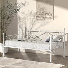 Load image into Gallery viewer, Twin size Heavy Duty Metal Daybed Frame in Classic White Finish