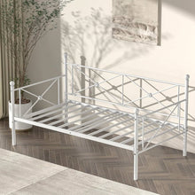 Load image into Gallery viewer, Twin size Heavy Duty Metal Daybed Frame in Classic White Finish