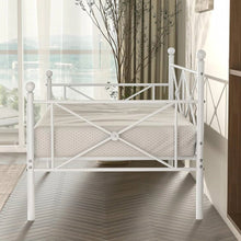Load image into Gallery viewer, Twin size Heavy Duty Metal Daybed Frame in Classic White Finish