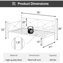 Load image into Gallery viewer, Twin size Heavy Duty Metal Daybed Frame in Classic White Finish