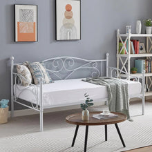 Load image into Gallery viewer, Twin size Classic Heavy Duty Steel Day Bed Frame in White Metal Finish