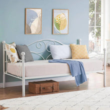 Load image into Gallery viewer, Twin size Classic Heavy Duty Steel Day Bed Frame in White Metal Finish