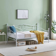 Load image into Gallery viewer, Twin size Classic Heavy Duty Steel Day Bed Frame in White Metal Finish