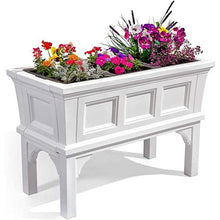 Load image into Gallery viewer, White Rectangular Raised Garden Bed Planter Box with Removeable Trays
