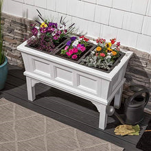 Load image into Gallery viewer, White Rectangular Raised Garden Bed Planter Box with Removeable Trays