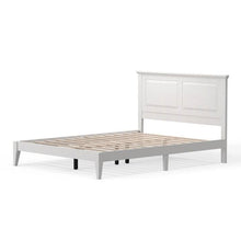 Load image into Gallery viewer, Queen Traditional Solid Oak Wooden Platform Bed Frame with Headboard in White