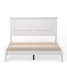 Load image into Gallery viewer, Queen Traditional Solid Oak Wooden Platform Bed Frame with Headboard in White