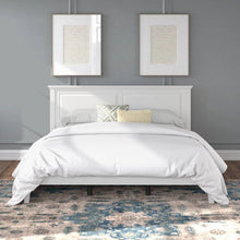 Load image into Gallery viewer, King Traditional Solid Oak Wooden Platform Bed Frame with Headboard in White