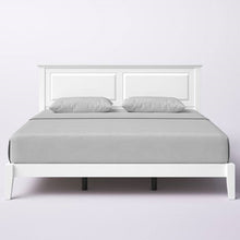 Load image into Gallery viewer, King Traditional Solid Oak Wooden Platform Bed Frame with Headboard in White